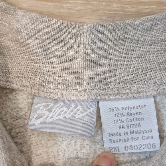 Blair Solid Color Sweater Button Front Closure 2XL - Picture 6 of 7